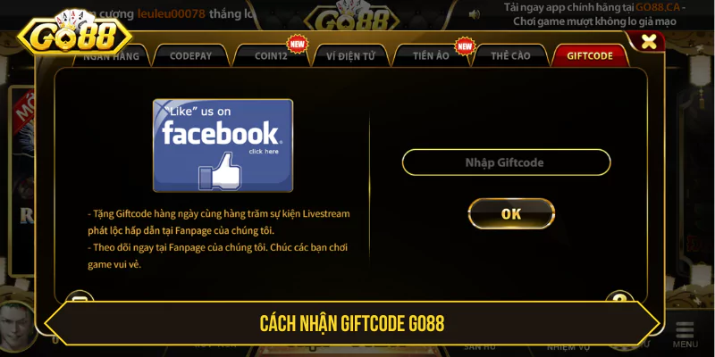 Cách nhận Giftcode GO88 an toàn hơn
