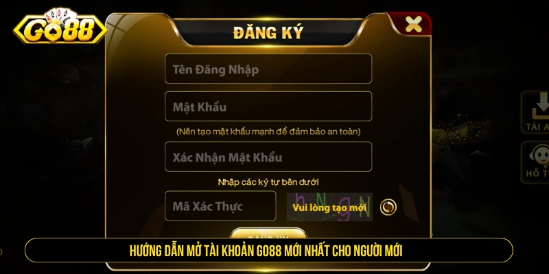Hướng dẫn mở tài khoản GO88 cho người mới